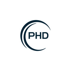 PHD logo. P H D design. White PHD letter. PHD, P H D letter logo design. P H D letter logo design in GOLD, GOLDEN LOGO, THREE, style. letter logo set in one artboard. P H D letter logo vector design.