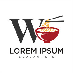 Vector noodle logo with a simple and minimalist style