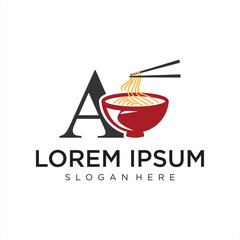 Vector noodle logo with a simple and minimalist style