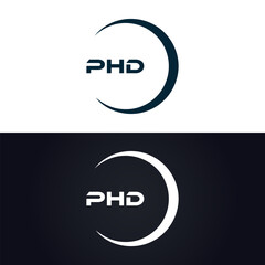 PHD logo. P H D design. White PHD letter. PHD, P H D letter logo design. P H D letter logo design in GOLD, GOLDEN LOGO, THREE, style. letter logo set in one artboard. P H D letter logo vector design.