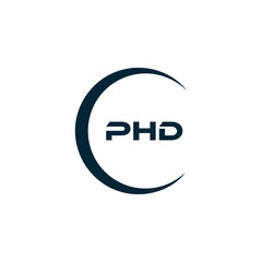 PHD logo. P H D design. White PHD letter. PHD, P H D letter logo design. P H D letter logo design in GOLD, GOLDEN LOGO, THREE, style. letter logo set in one artboard. P H D letter logo vector design.