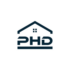 PHD logo. P H D design. White PHD letter. PHD, P H D letter logo design. P H D letter logo design in GOLD, GOLDEN LOGO, THREE, style. letter logo set in one artboard. P H D letter logo vector design.