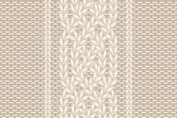 vector Seamless Beige Knitted Fabric Texture Background	
