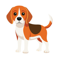 Illustration of  Cute Baby Beagle Dog Isolated