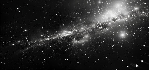 Obraz premium Starry sky with white stars on a black background.