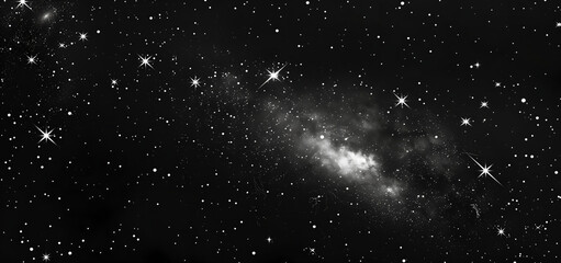 Obraz premium Starry sky with white stars on a black background.