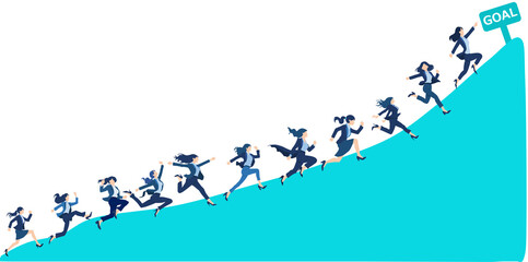 目標達成へのロードマップのイラスト	
