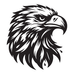 eagle head vector art silhouettes style with white background