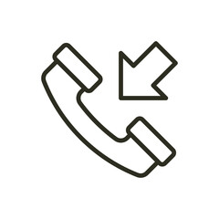 Call outline icon. Office phone call vector icon. Mobile call illustration image