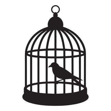 recommend clip art: Bird cage simple flat icon vector