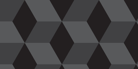 Fototapeta premium Minimal abstract dark black background from cubes victor art. Geometric tiles and mosaic creative stylish seamless pattern block cube background. minimal hexagon Cubes mosaic shape vector design