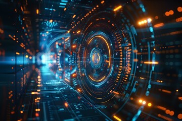 Obraz premium futuristic technology background