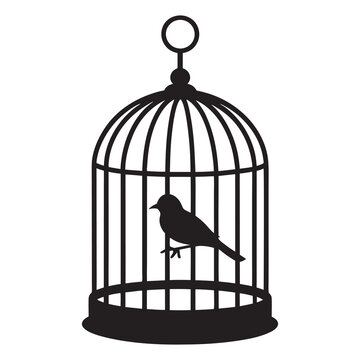 recommend clip art: silhouette bird cages collection vector