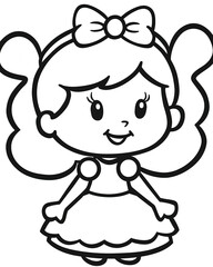 Fototapeta premium Coloring pages for kids, coloring girl.