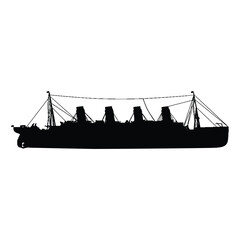 Ocean Liner Ship Silhouette Vector Illustration