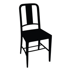 Slat-back Dining Chair Silhouette Vector Illustration