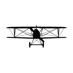 Biplane Fighter Aircraft Vector Illustration Silhouette © Kay