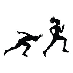 Female Runner Women's Athletics Silhouette Vector Illustration