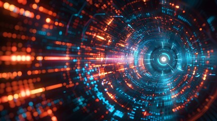 Obraz premium Abstract Digital Tunnel Background