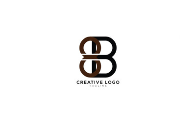 8B B8 SB BS Abstract initial monogram letter alphabet logo design