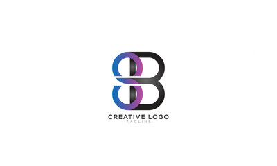 SB BS 8B B8 Abstract initial monogram letter alphabet logo design