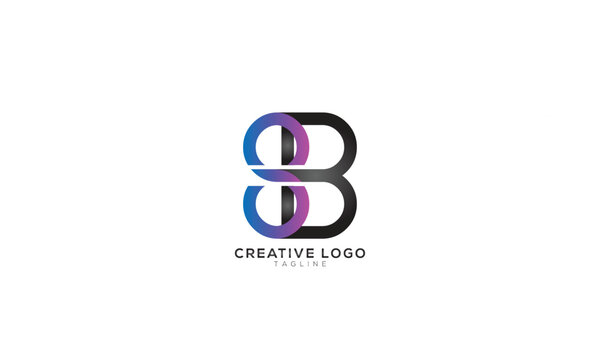 SB BS 8B B8 Abstract initial monogram letter alphabet logo design