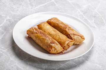 Traditional crispy fried stuffed springroll