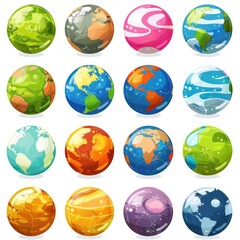 Collection of Cartoon Planets