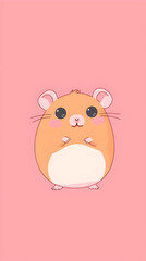 Fototapeta premium Cute hamster illustration | High Quality | Wallpaper 