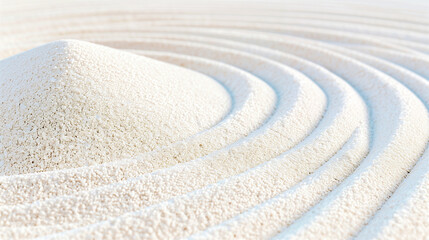 Obraz premium Serene Zen Rock Garden with Minimalist Curves. Tranquil Patterns and Sand Texture