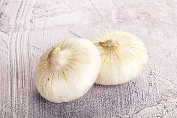 Raw white onion heap isolated