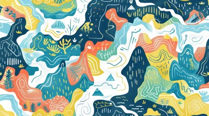 Abstract Landscape with Organic Shapes