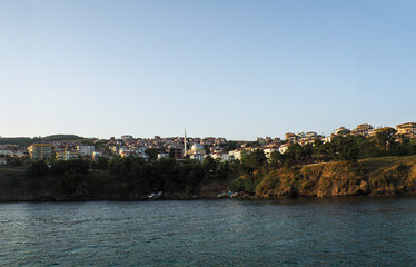 Sinop city coastline and harbor in Black sea region, Turkey