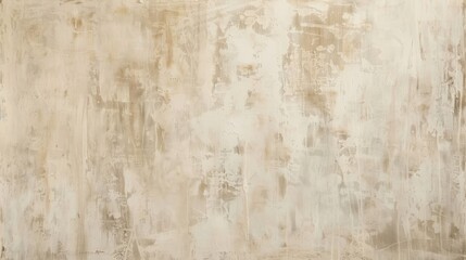 Textured, abstract painting with a variety of earthy tones and patterns, including beige, brown, and white, with a rustic and aged appearance