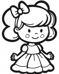 Coloring pages for kids, coloring girl.