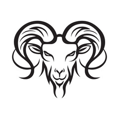 Aries Logo Images vector. Aries logo Black and White on white background