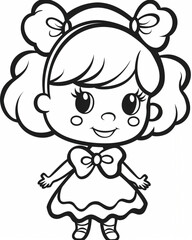 Coloring pages for kids, coloring girl.
