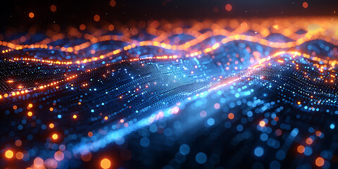 Obraz premium Big Data Unleashed: ElectricBlue & NeonGreen Canvas Background