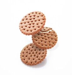 levitation of ginger cookies, on a white background