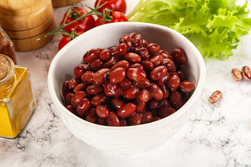 Canned red beans in the bowl