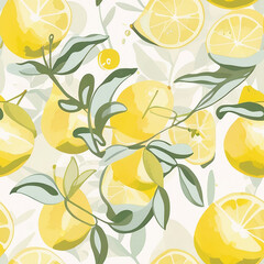 flat water color seamless pattern lemon 16