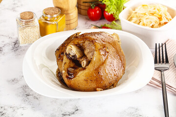 Baked pork knee with spices