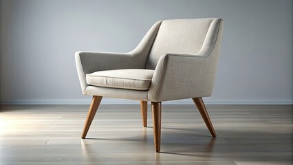 Obraz premium Sleek mid-century modern chair with clean lines and wooden legs, retro, vintage, design, furniture, interior, decor