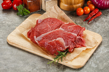 Raw beef meat piece for cooking