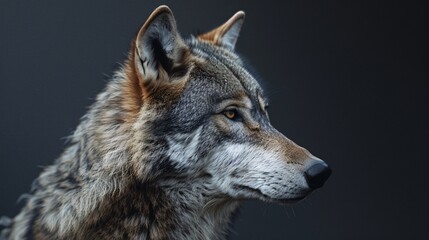 Fototapeta premium Portrait of a solitary grey wolf in its environment.