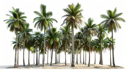 Obraz premium Tropical Palm Trees on Sandy Beach - Isolated 3D Rendering