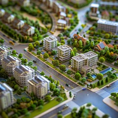 Fototapeta premium Intricate Urban Planning and Architectural Model