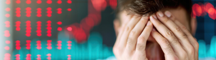 Business failure, unemployment problems, stressed person in office setting, financial crisis concept