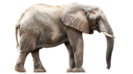 Obraz premium Happy elephant isolated on the white background