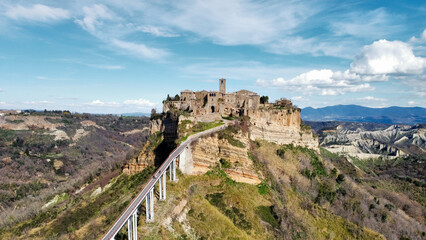 Obraz premium aerial view of the famous Civita di Bagnoregio